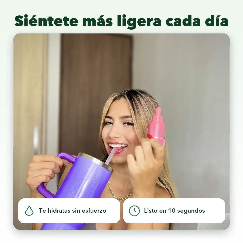 Siéntete más ligera cada día: te hidratas sin esfuerzo, listo en 10 segundos.